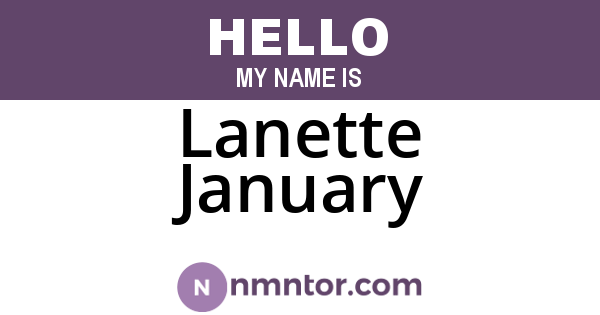 Lanette January