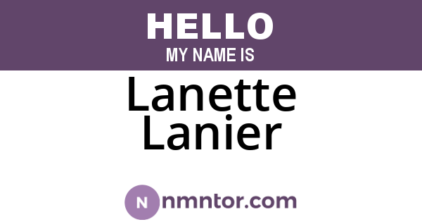 Lanette Lanier