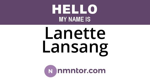 Lanette Lansang