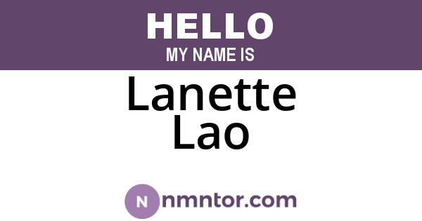 Lanette Lao