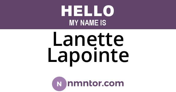 Lanette Lapointe