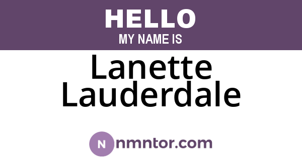Lanette Lauderdale