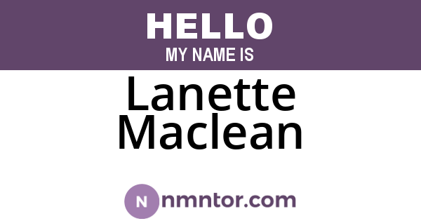 Lanette Maclean