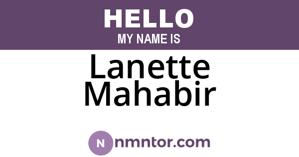 Lanette Mahabir