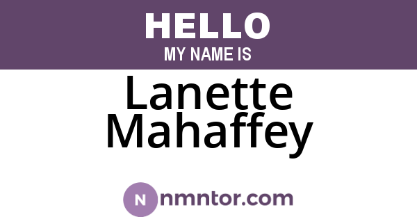 Lanette Mahaffey