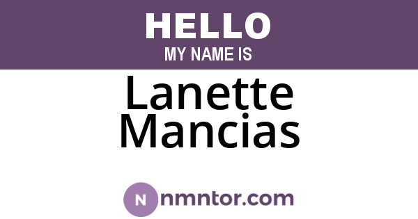 Lanette Mancias