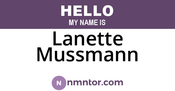 Lanette Mussmann