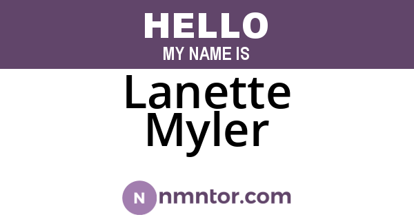 Lanette Myler