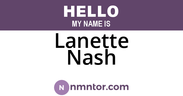 Lanette Nash