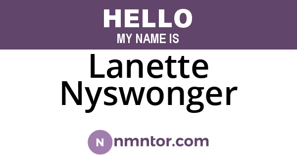 Lanette Nyswonger