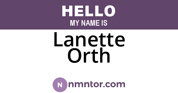 Lanette Orth