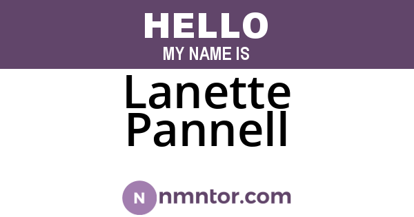 Lanette Pannell