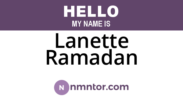 Lanette Ramadan