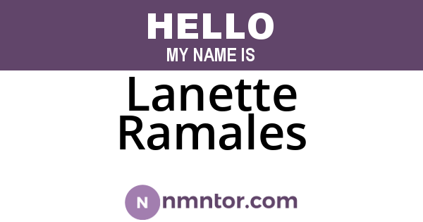 Lanette Ramales