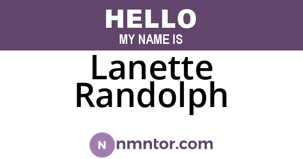 Lanette Randolph