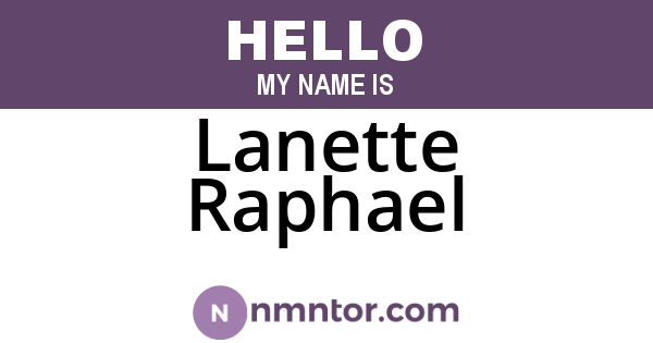 Lanette Raphael