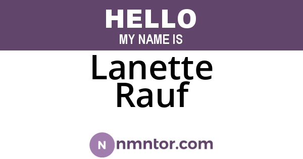 Lanette Rauf