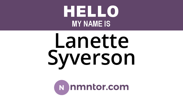 Lanette Syverson