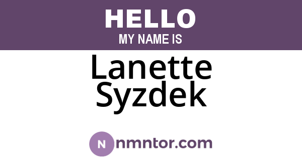 Lanette Syzdek