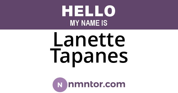Lanette Tapanes