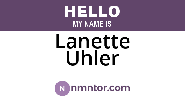 Lanette Uhler