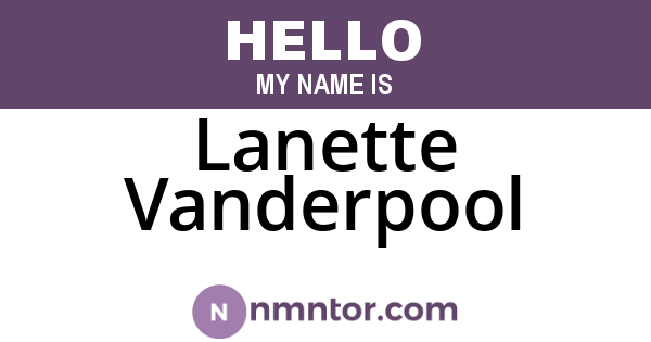 Lanette Vanderpool