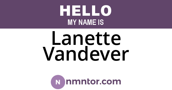 Lanette Vandever
