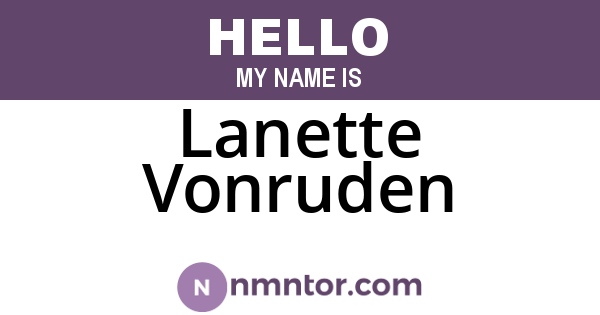 Lanette Vonruden