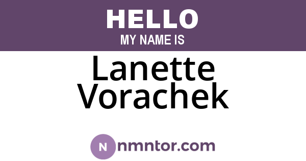 Lanette Vorachek