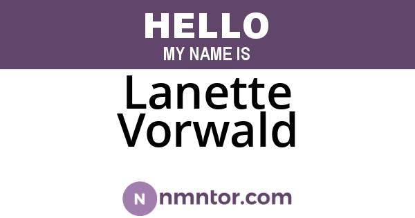 Lanette Vorwald