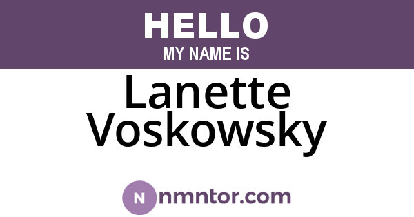 Lanette Voskowsky