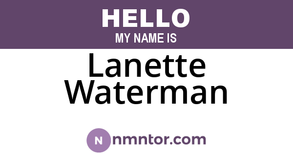 Lanette Waterman