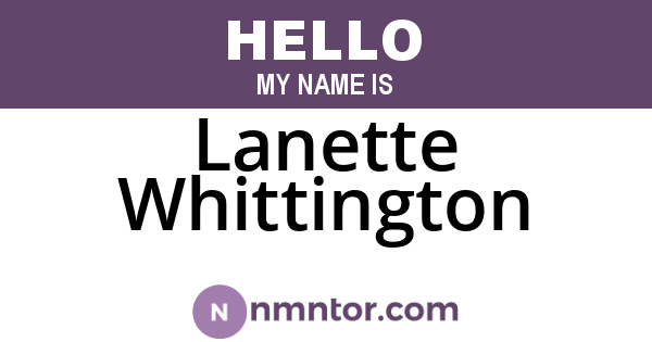 Lanette Whittington