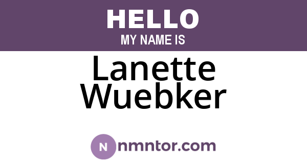 Lanette Wuebker