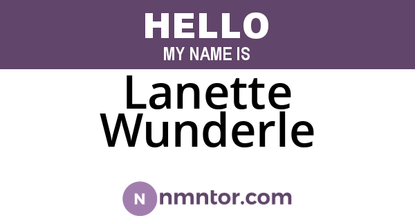 Lanette Wunderle