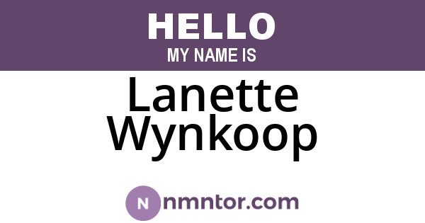Lanette Wynkoop