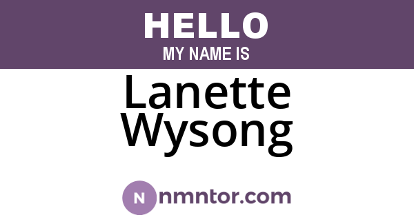Lanette Wysong