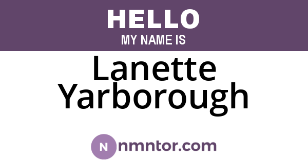 Lanette Yarborough