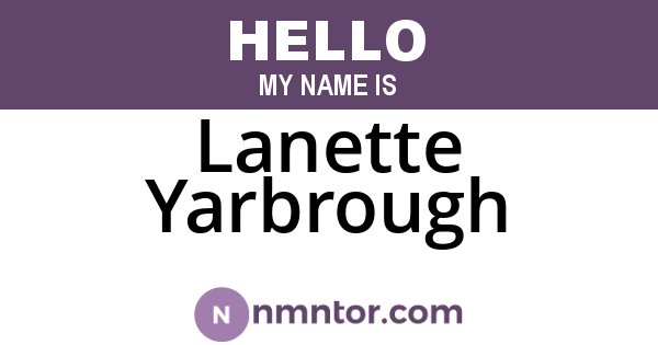 Lanette Yarbrough