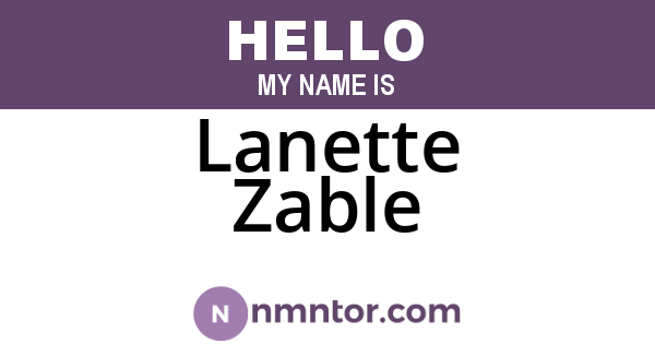 Lanette Zable