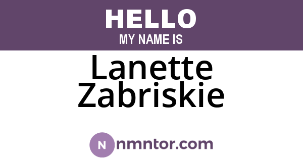 Lanette Zabriskie