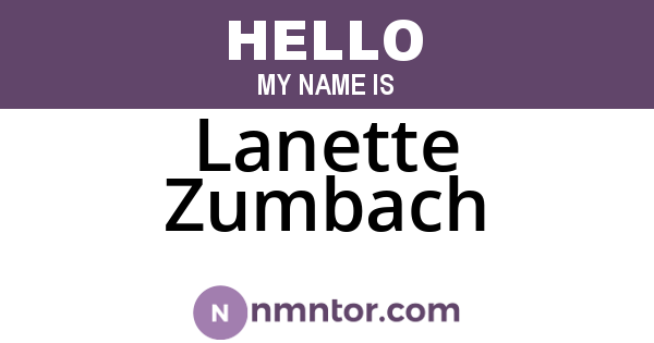 Lanette Zumbach