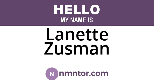 Lanette Zusman