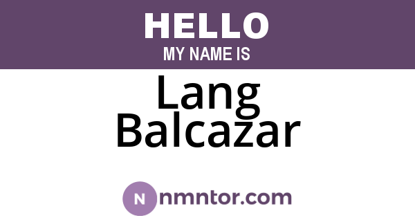 Lang Balcazar