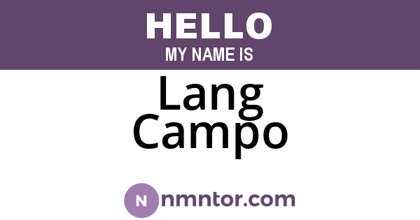 Lang Campo