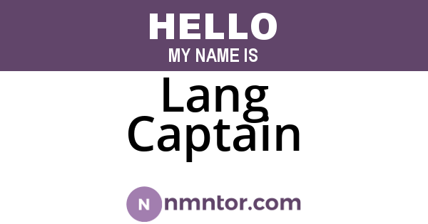 Lang Captain