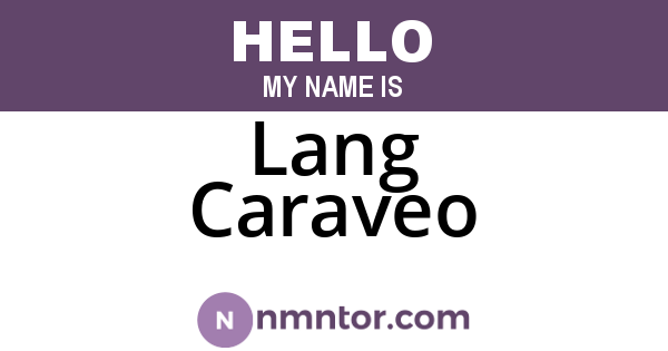 Lang Caraveo