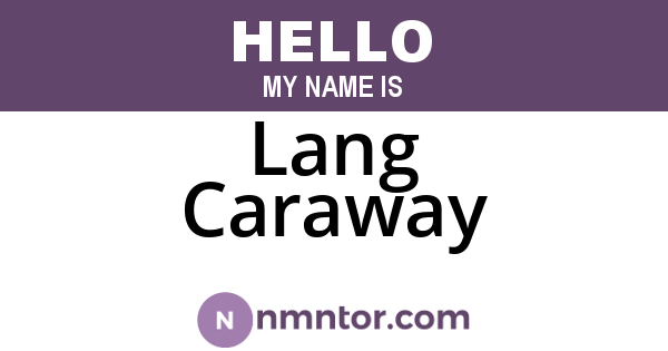 Lang Caraway