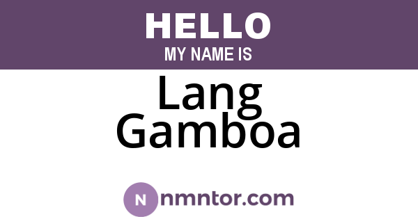 Lang Gamboa