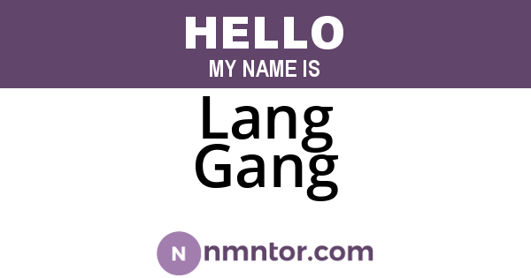 Lang Gang